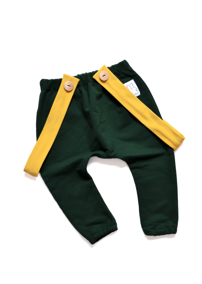 spodnie baggy dla niemowlaka zielone