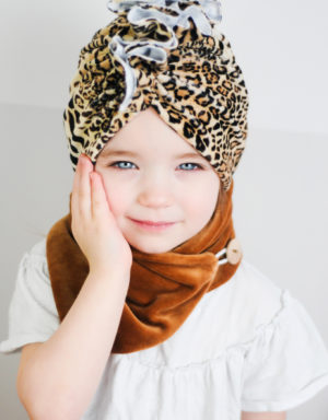 turban welurowy panterka