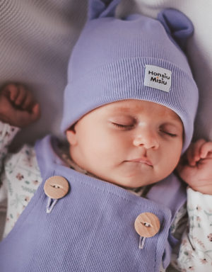 czapka wiosenna niemowlęca fioletowa