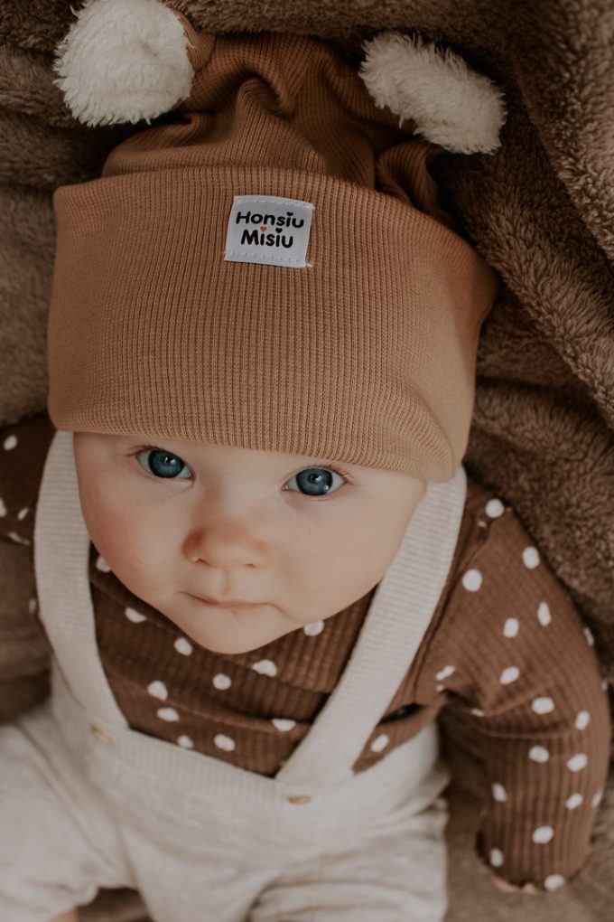 czapka dla niemowlaka beż
