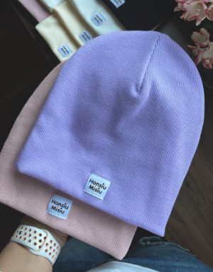 fioletowa czapka jesienna dla dziewczynki