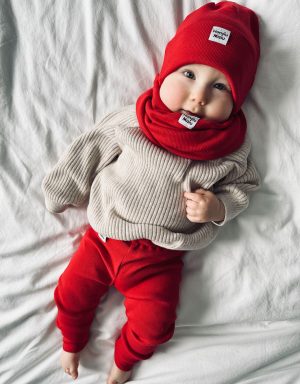 legginsy niemowlęce czerwone