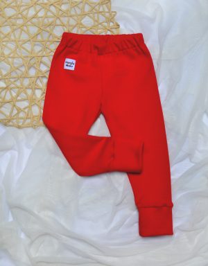 legginsy prążkowane dla niemowląt czerwone