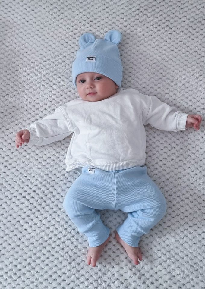 czapka dla niemowlaka baby blue