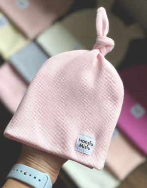 czapka dla noworodka różowa