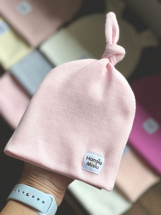 czapka dla noworodka różowa