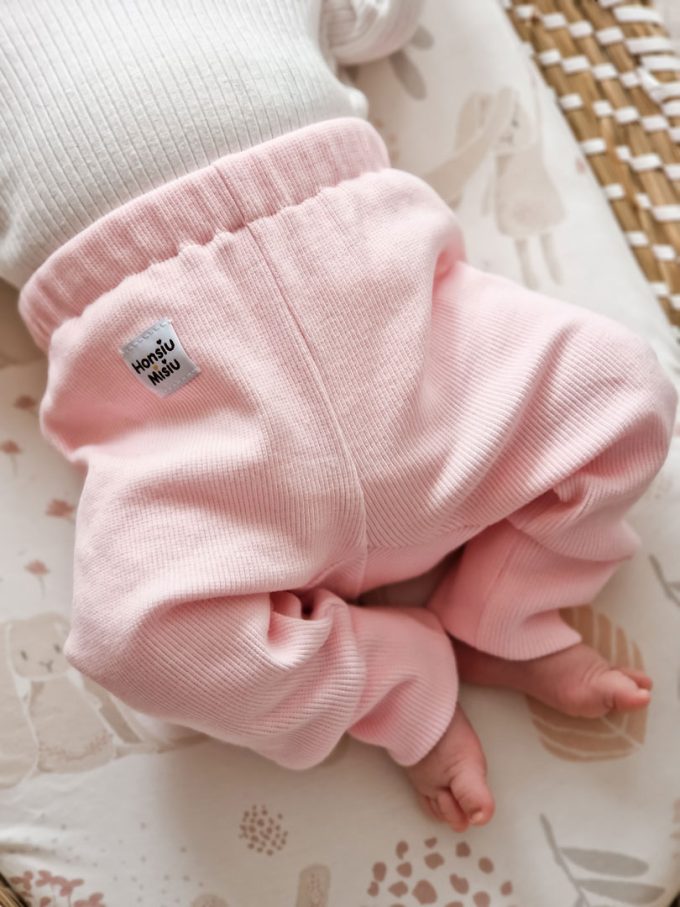 legginsy niemowlęce różowe