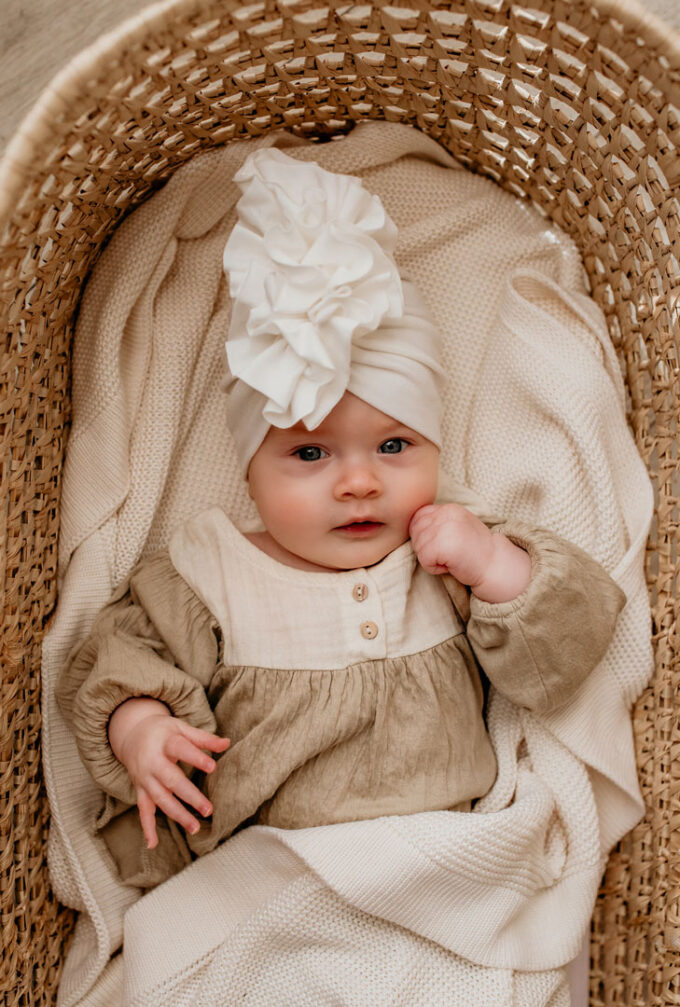 turban niemowlęcy biały